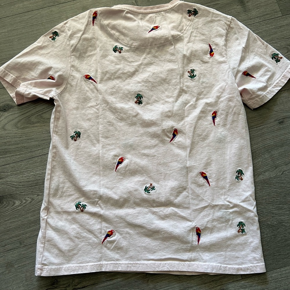 Zara Mens Tropical Pink Shirt Size M - Picture 7 of 9